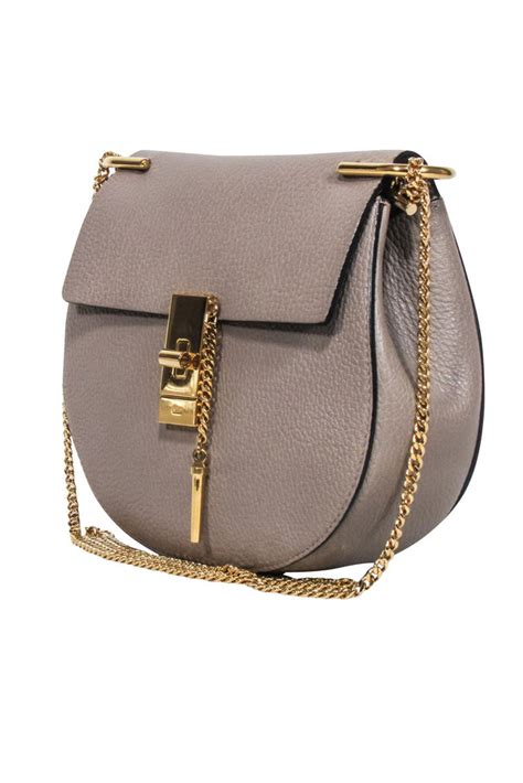 CHLOE Grained Lambskin Drew Shoulder Bag Motty 